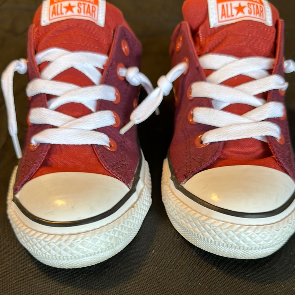 Converse Red and Purple Chuck Taylor Sneakers Classic Design 4 - Picture 4 of 9